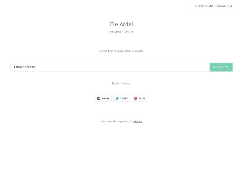 eleardel.com — Shopify storefront screenshot