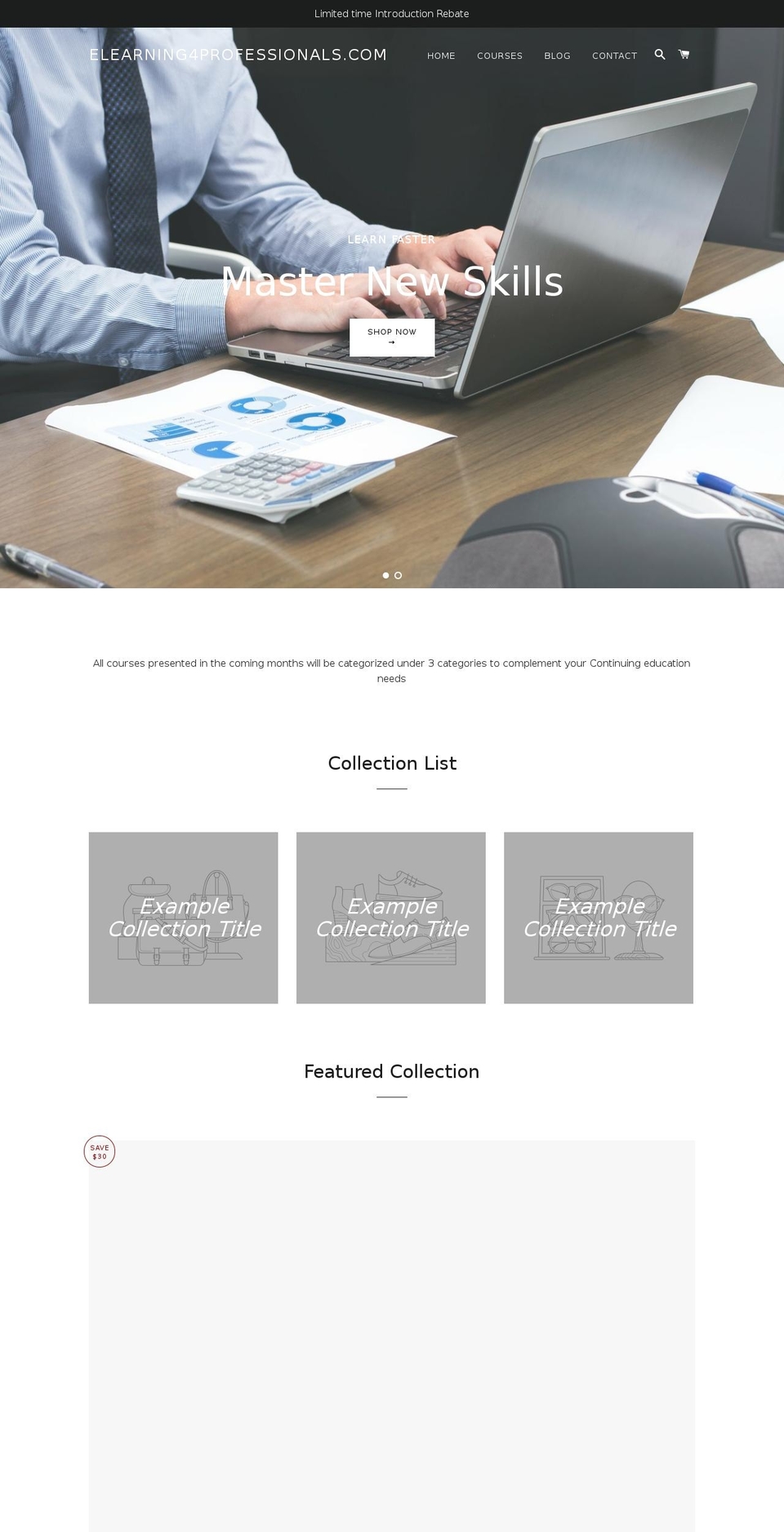 elearning4professionals.com — Shopify storefront screenshot