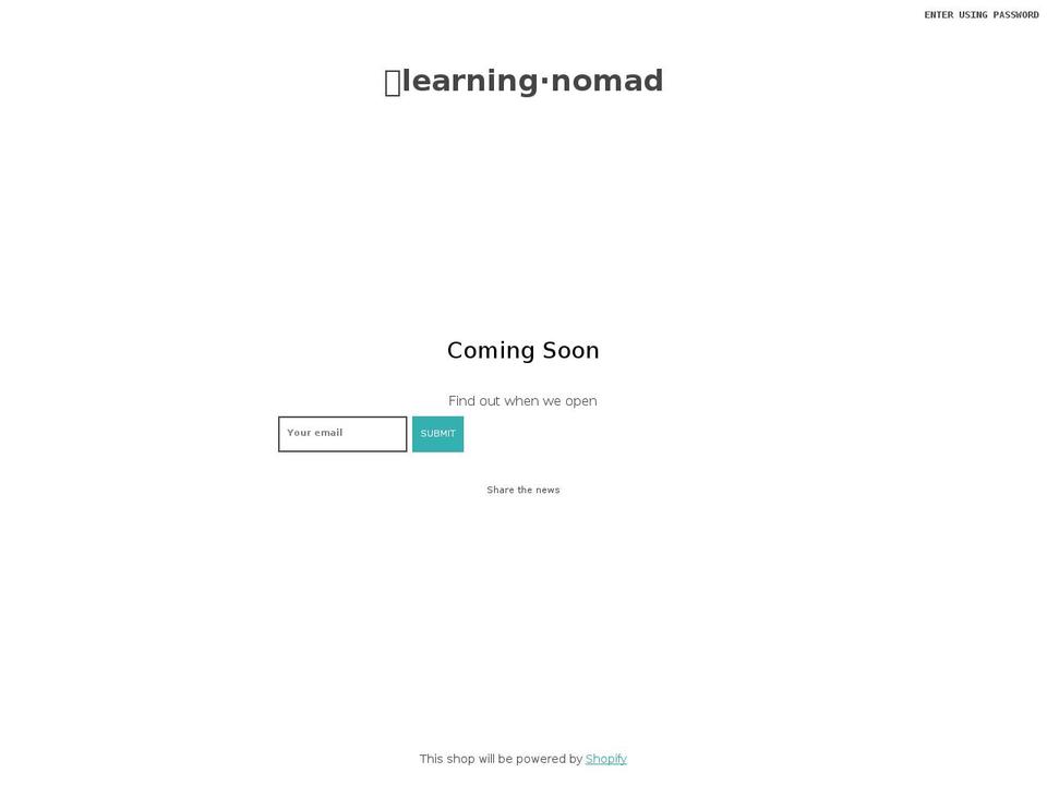 elearningnomad.com — Shopify storefront screenshot