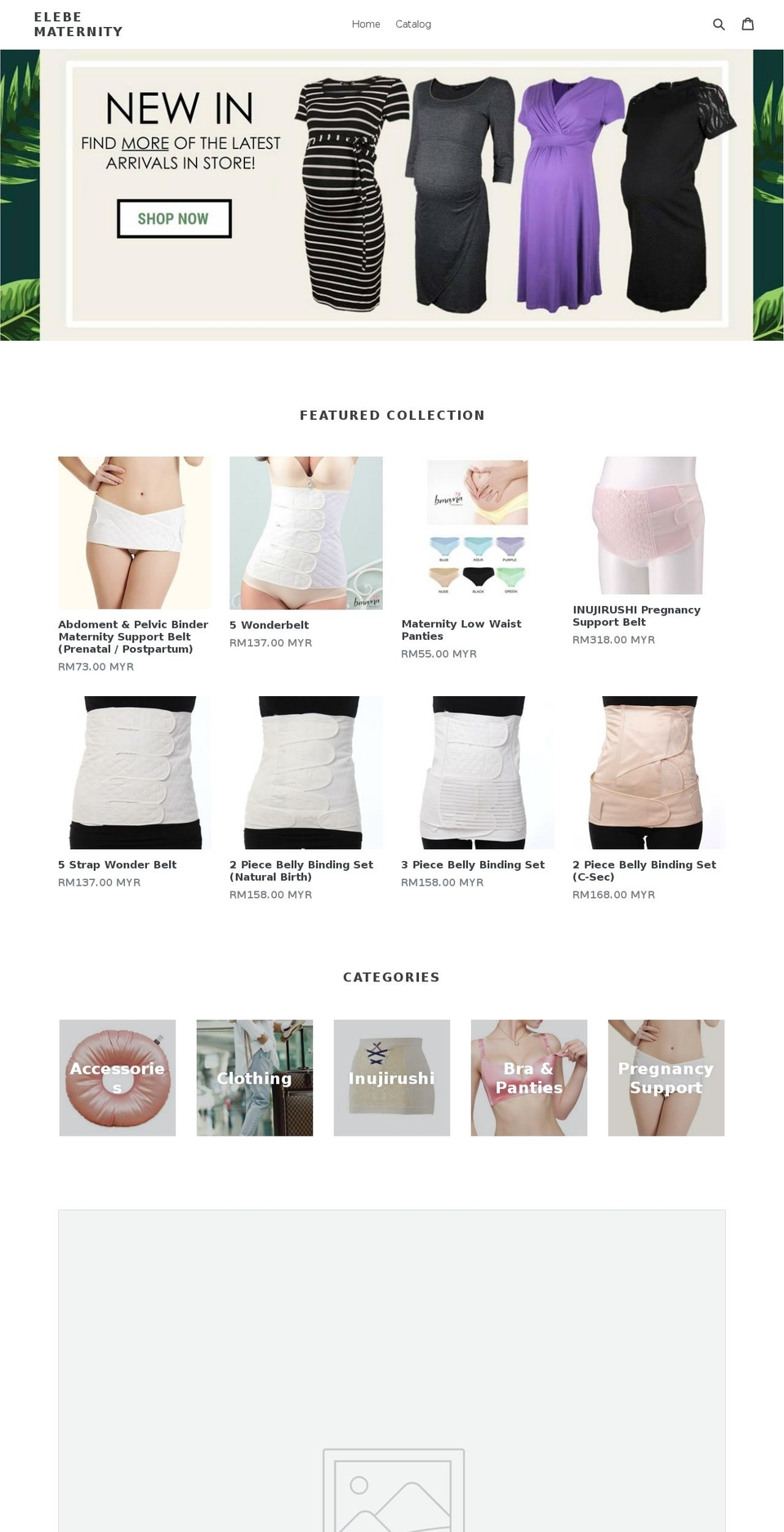elebematernity.com — Shopify storefront screenshot