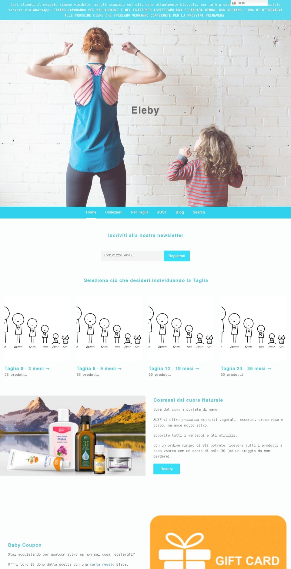 eleby.it shopify website screenshot