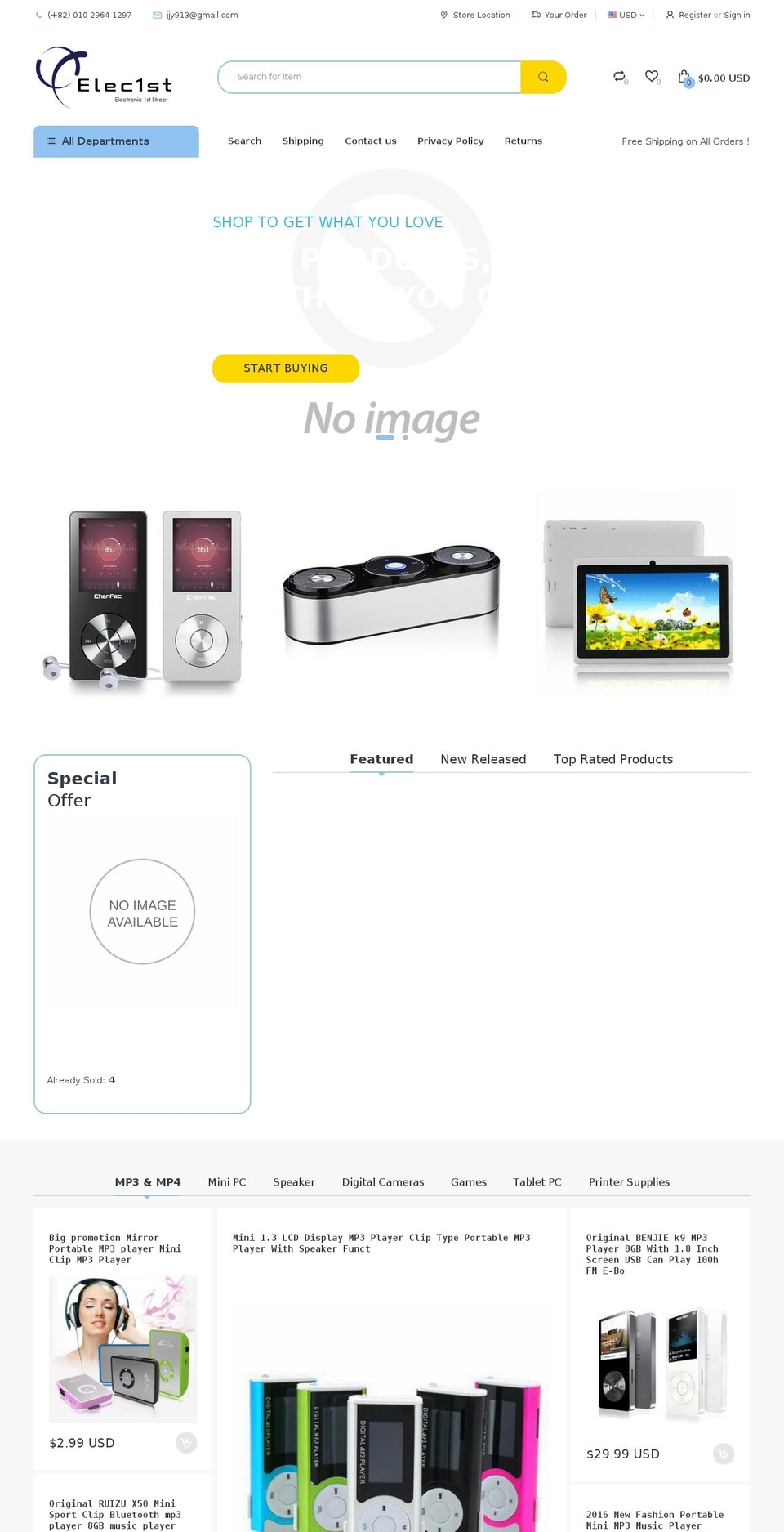 electro-v2-0-home-1 Shopify theme site example elec1st.com