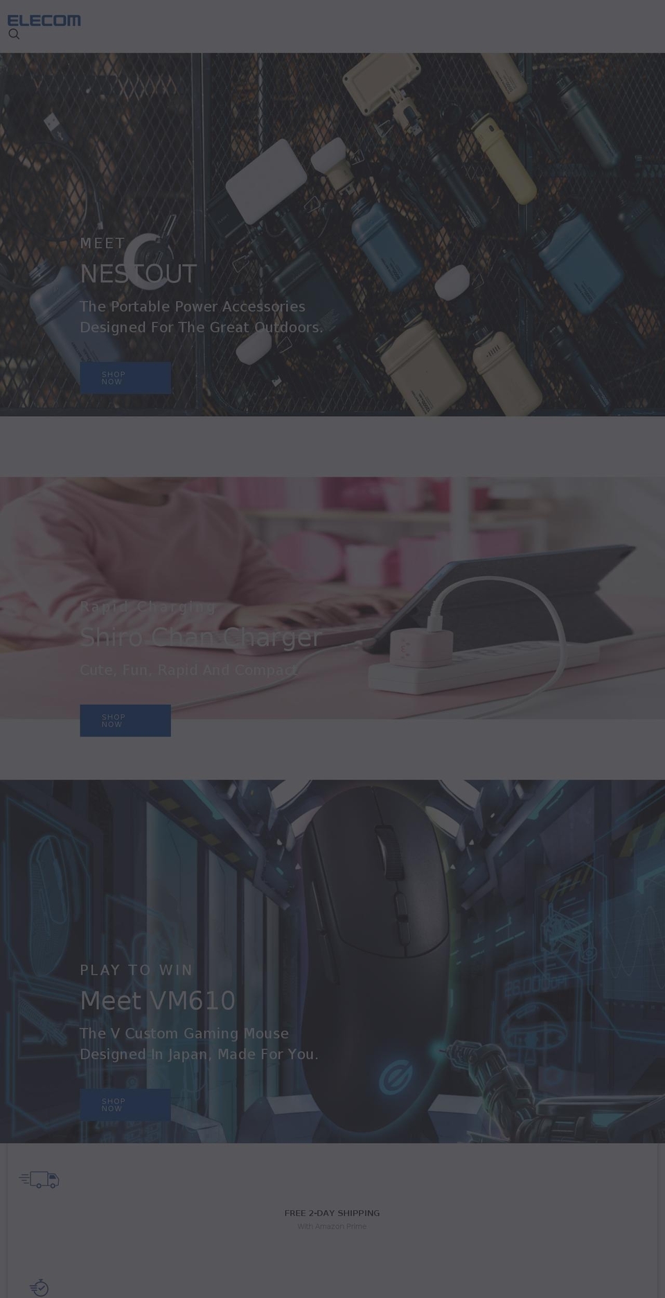 elecomusa.com shopify website screenshot