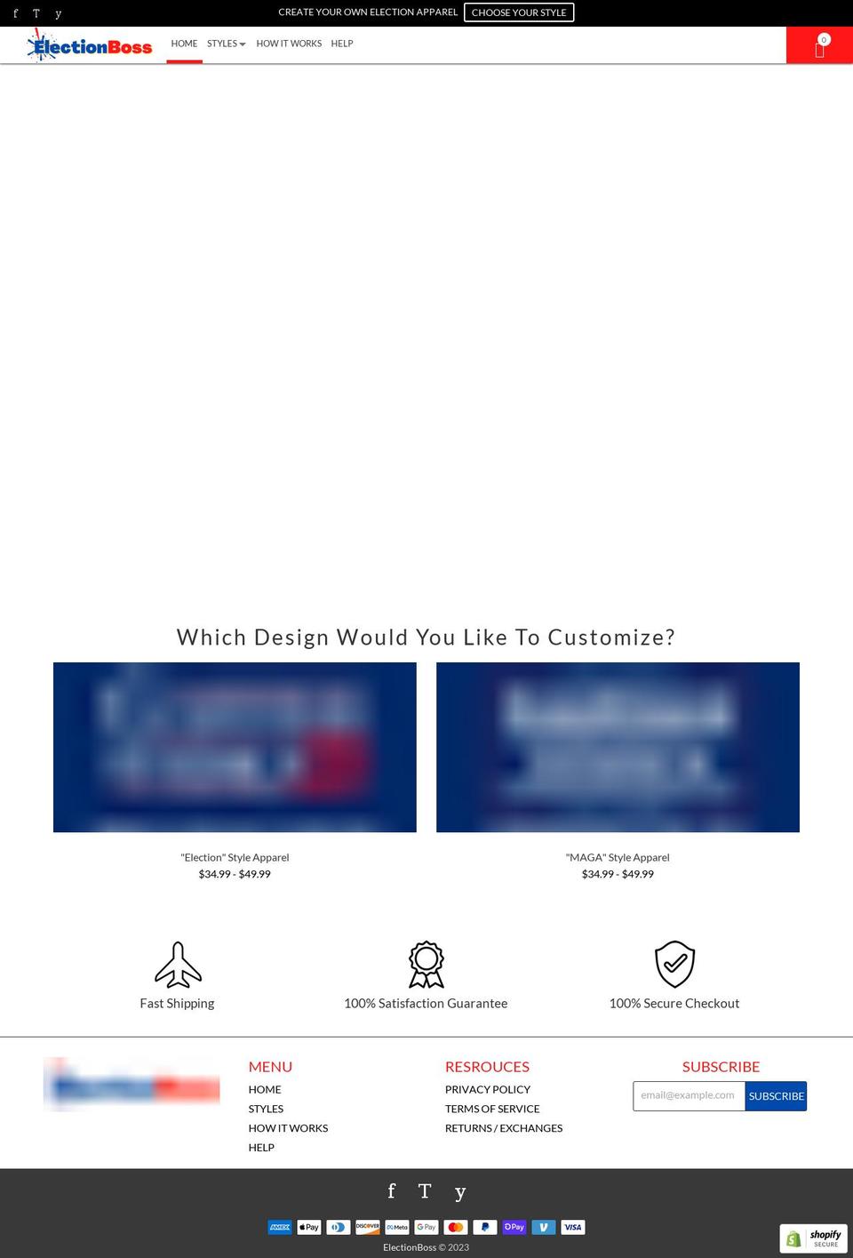 Konversion theme Shopify theme site example electionboss.com