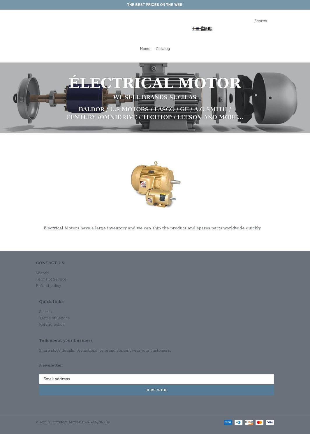 Toro Shopify theme site example electrical-motor.com