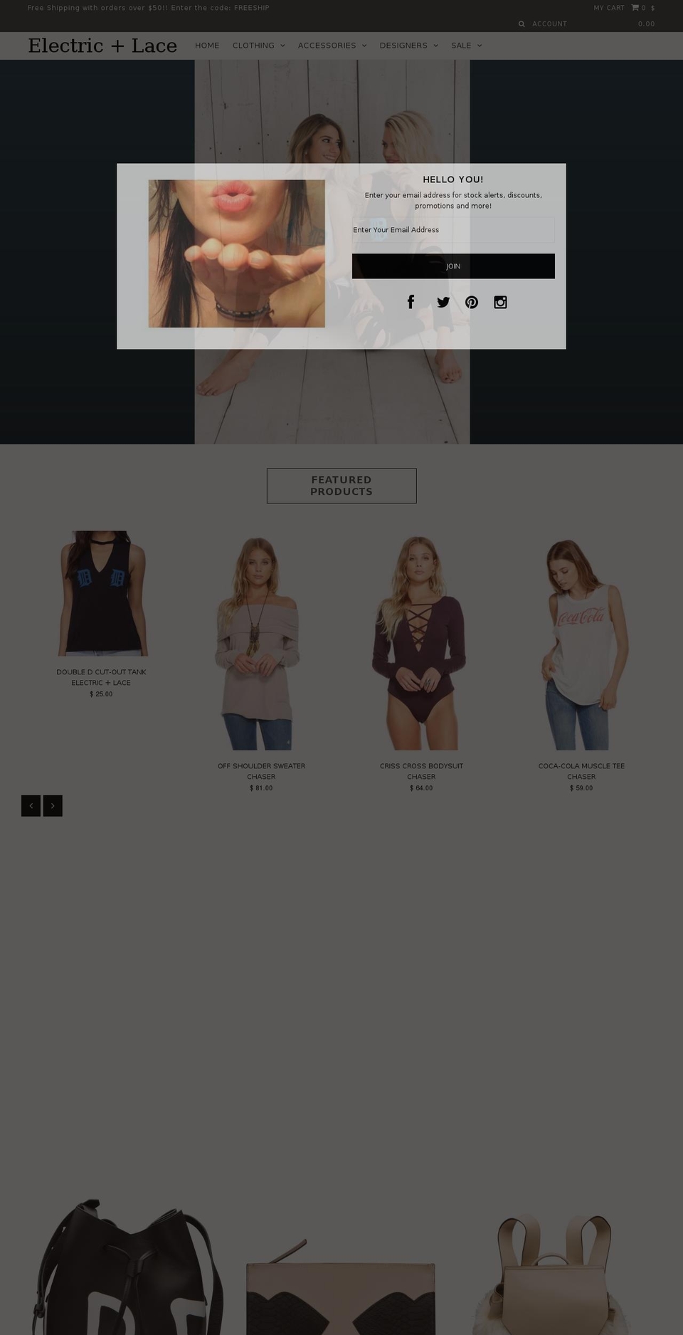 electricandlace.com — Shopify storefront screenshot