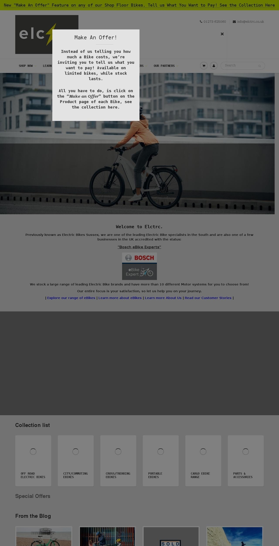 electricbikebrighton.uk shopify website screenshot