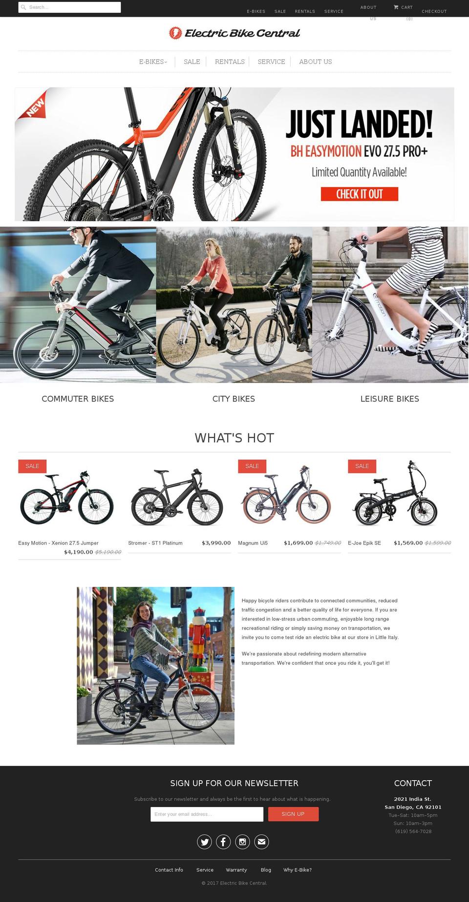 electricbikecentral.com shopify website screenshot