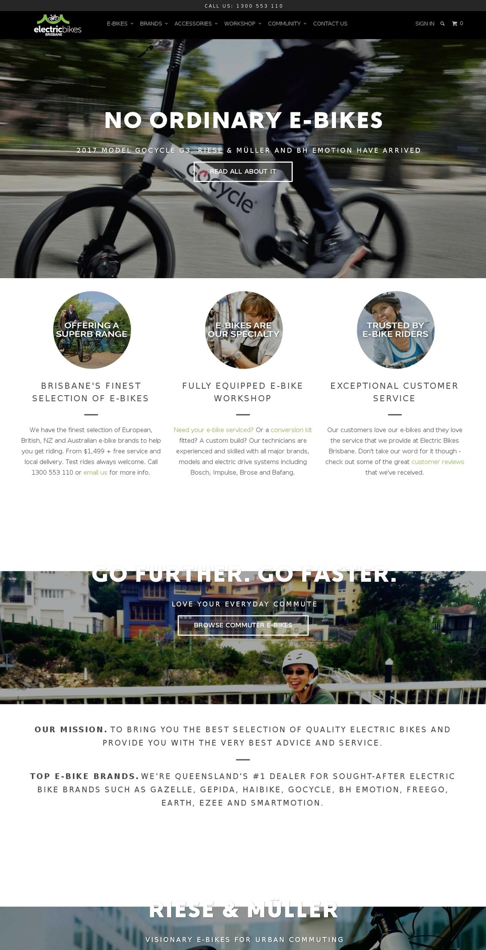 electricbikesbrisbane.com.au shopify website screenshot