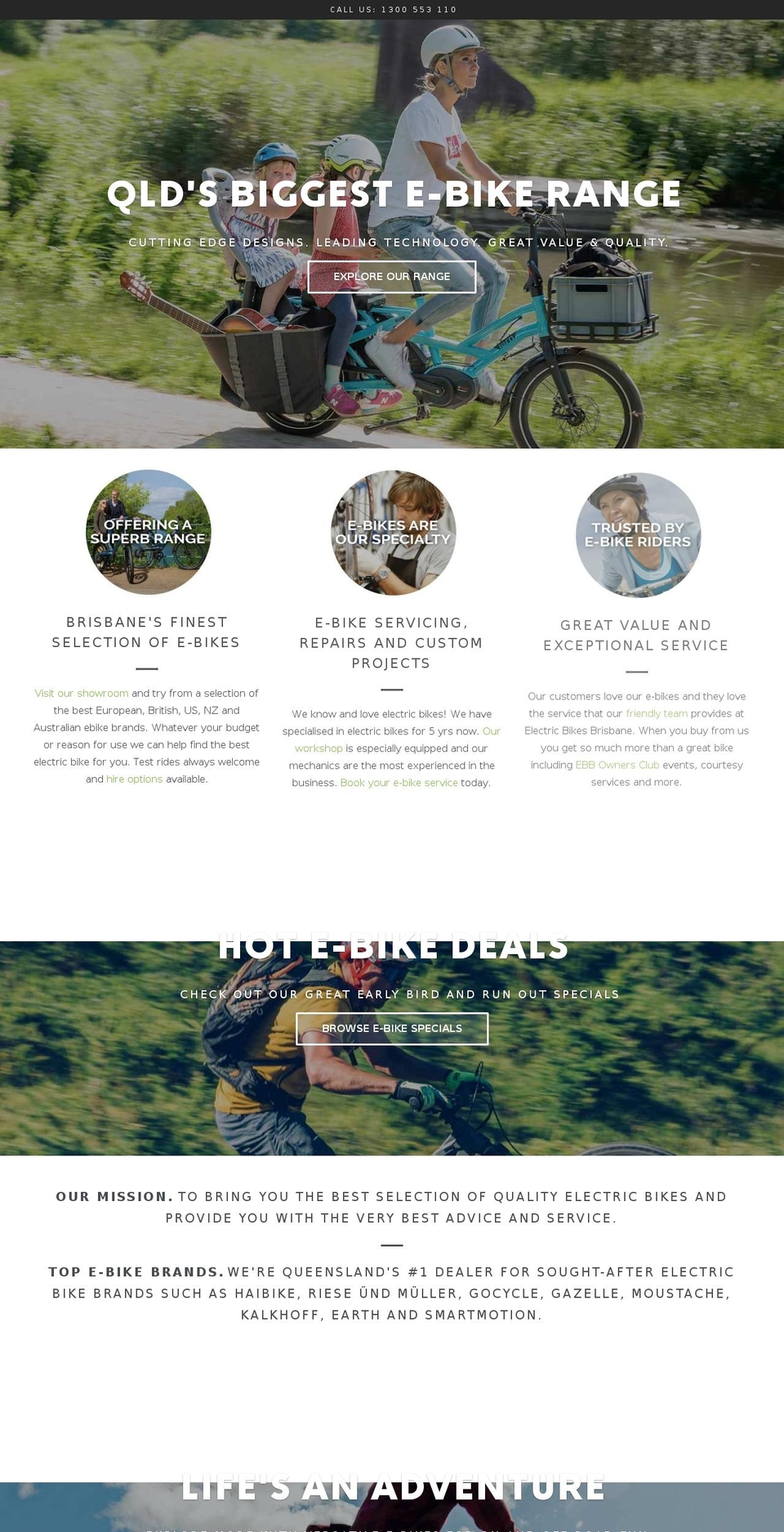 electricbikesbrisbane.com — Shopify storefront screenshot