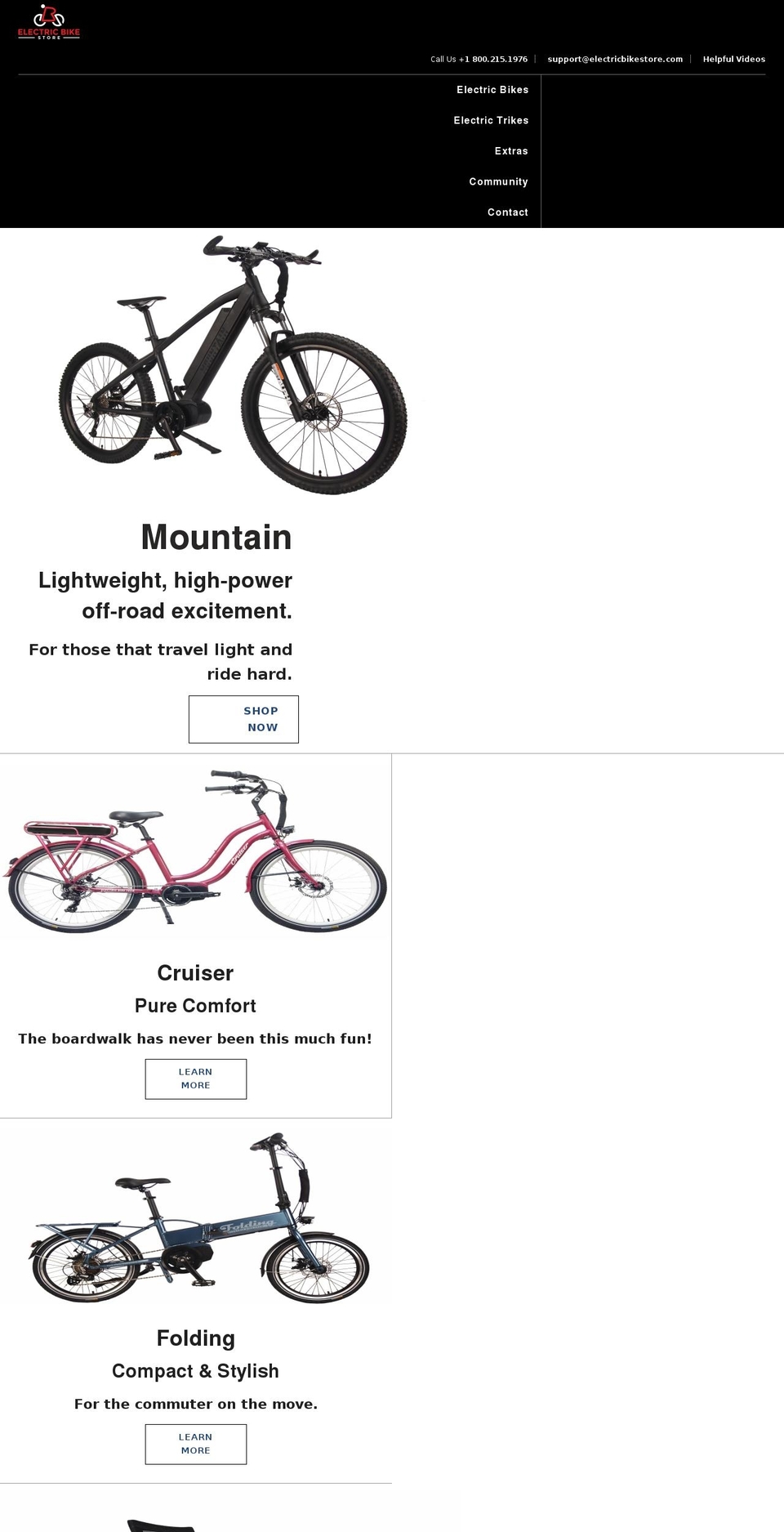 electricbikestore.com shopify website screenshot