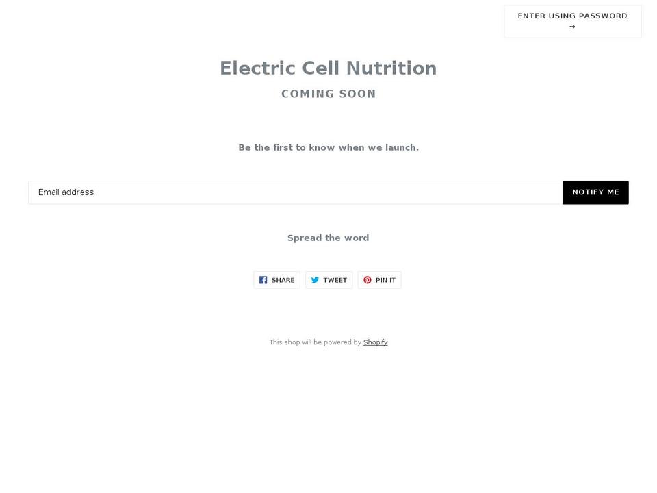 electriccellnutrition.com — Shopify storefront screenshot