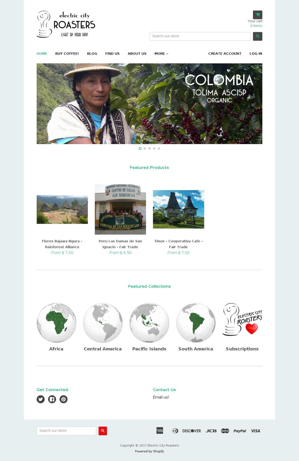 ecr-with-fonts Shopify theme site example electriccityroasters.com
