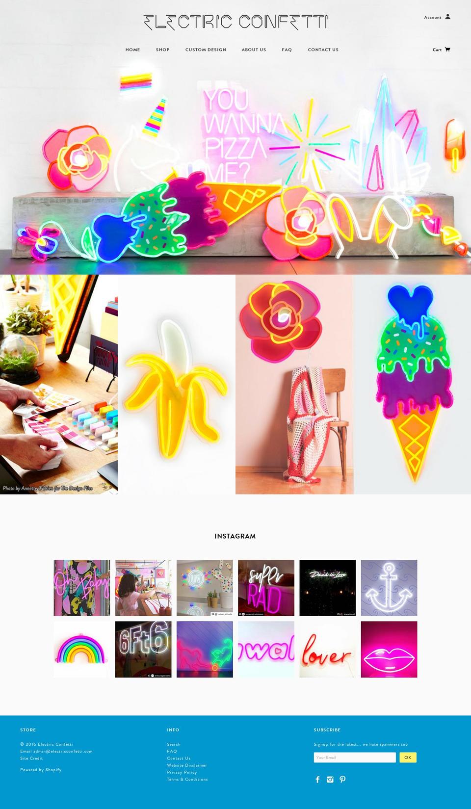 electricconfetti.com shopify website screenshot