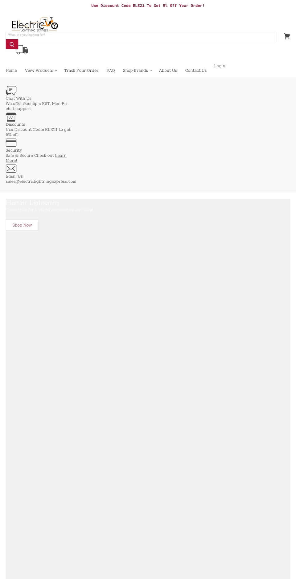 electriclightningexpress.com shopify website screenshot