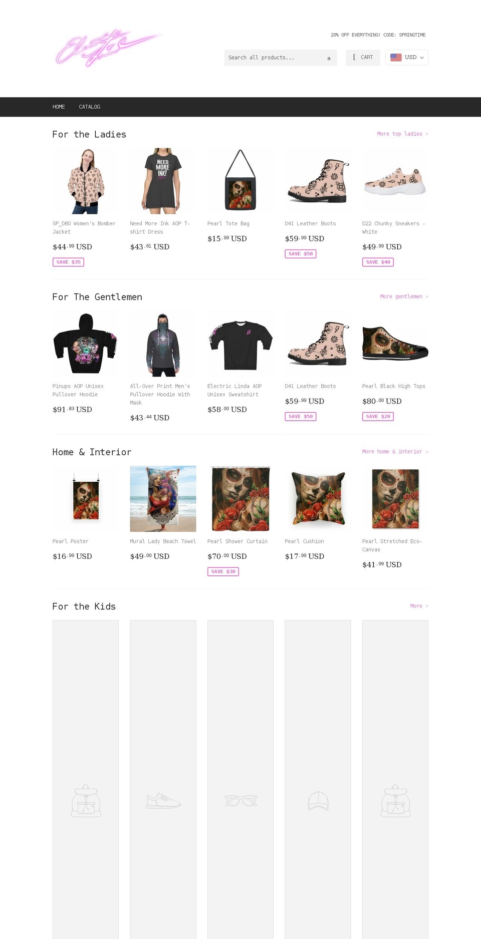 electriclinda.store shopify website screenshot