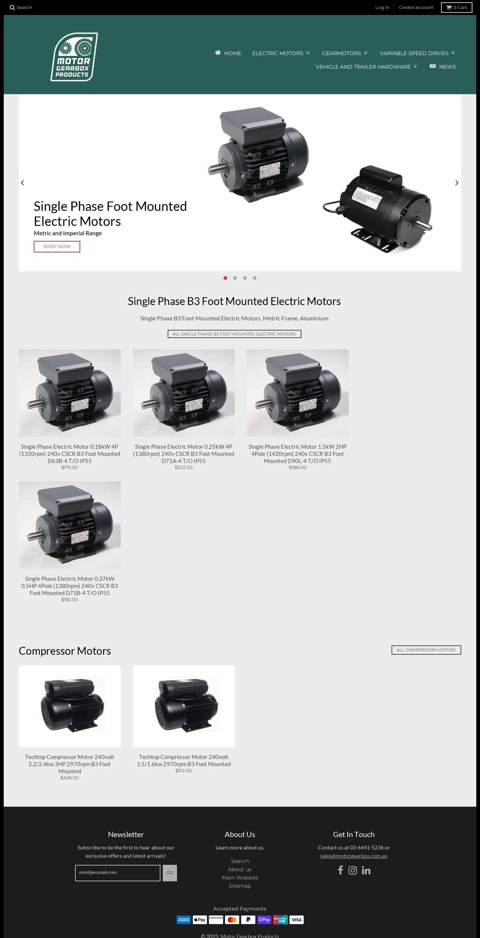 electricmotor.com.au shopify website screenshot