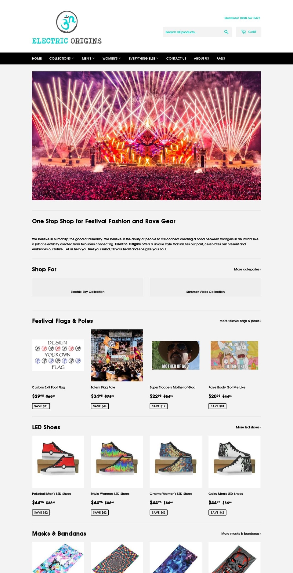 electricorigins.com shopify website screenshot