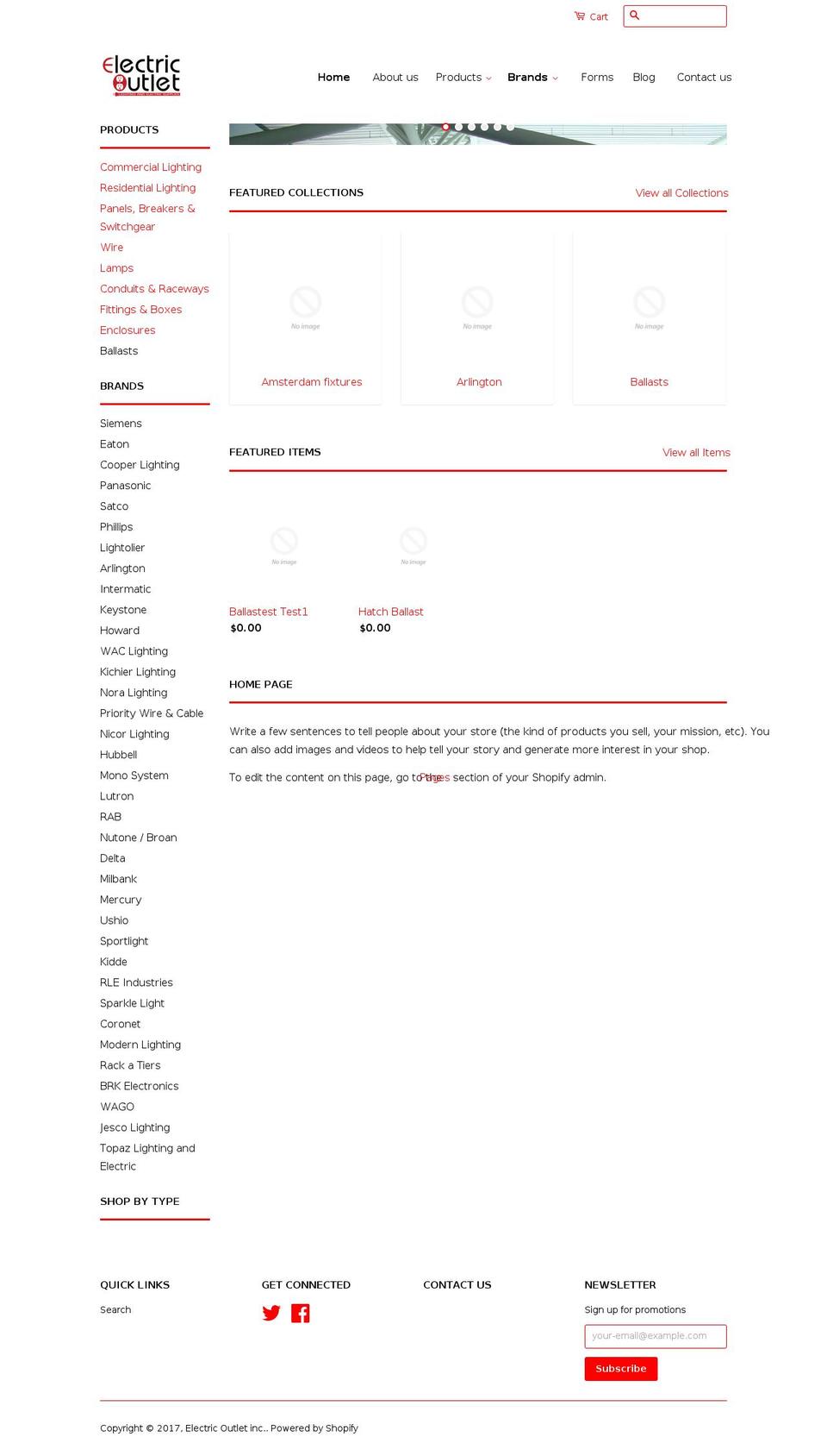 electricoutletinc.com shopify website screenshot