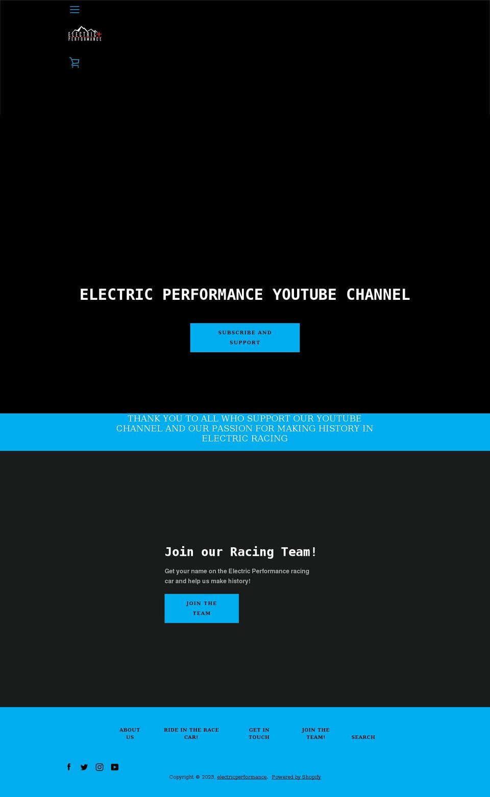 electricperformance.tv shopify website screenshot