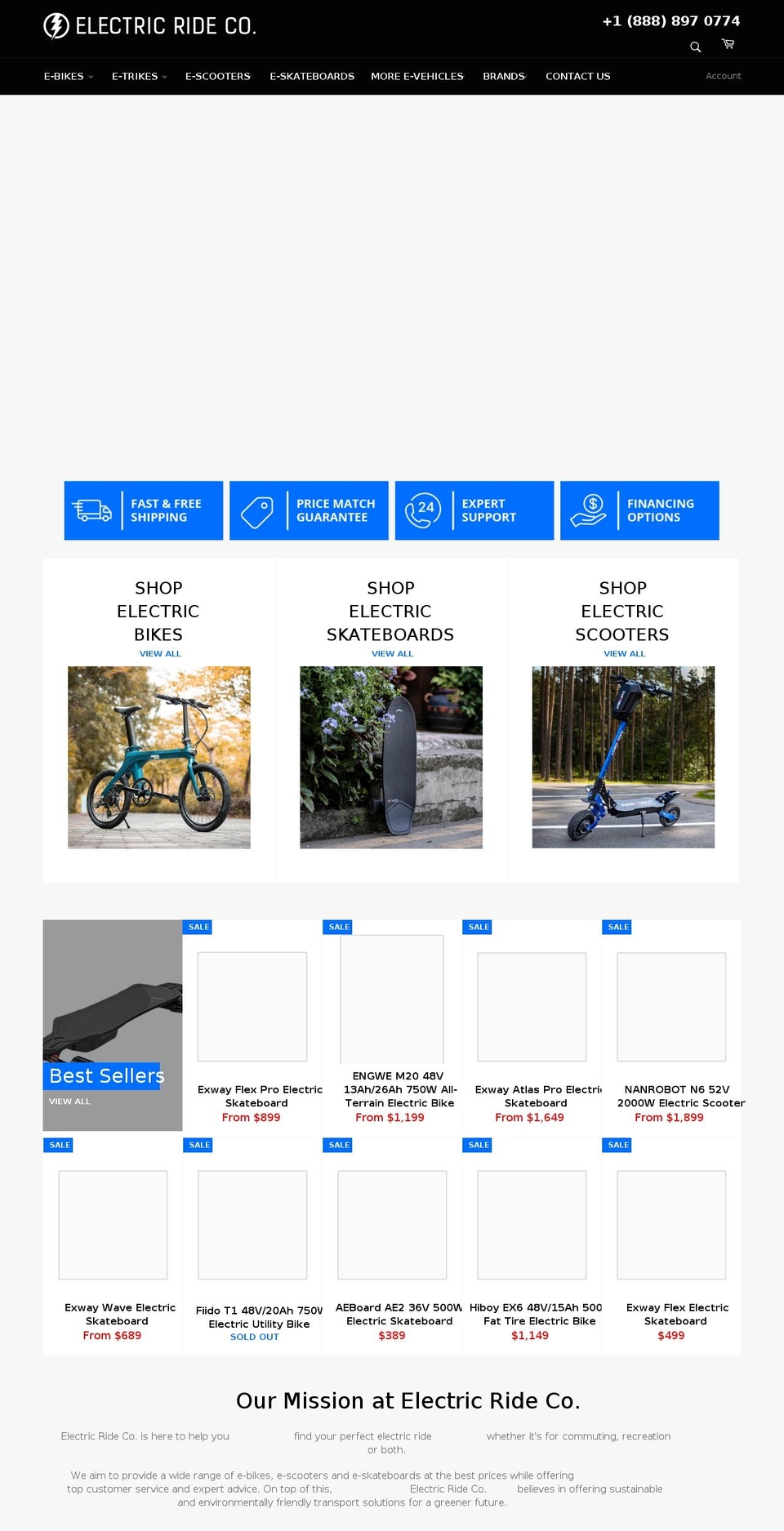 electricrideco.com shopify website screenshot