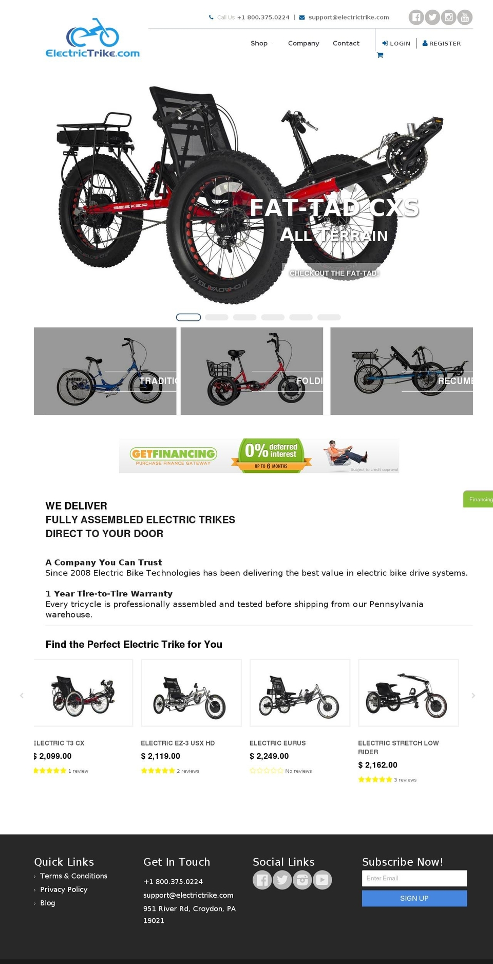 electrictrike.com shopify website screenshot