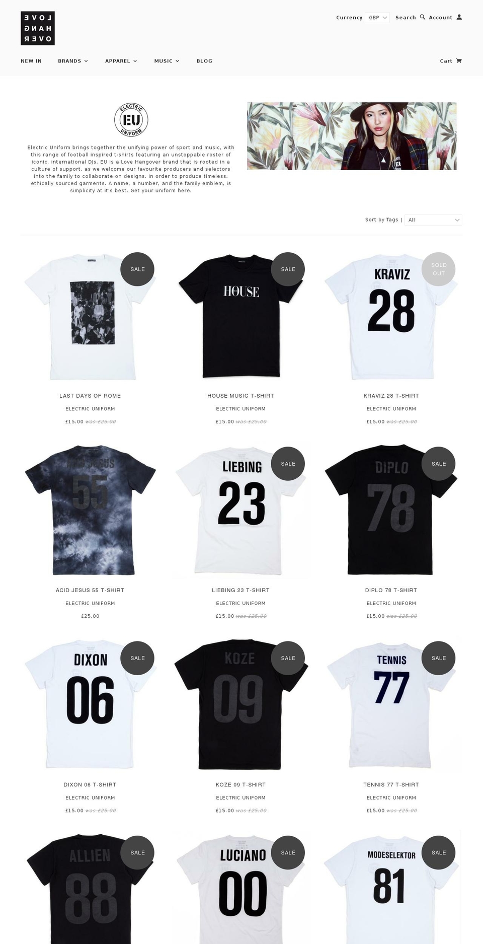 electricuniform.com shopify website screenshot