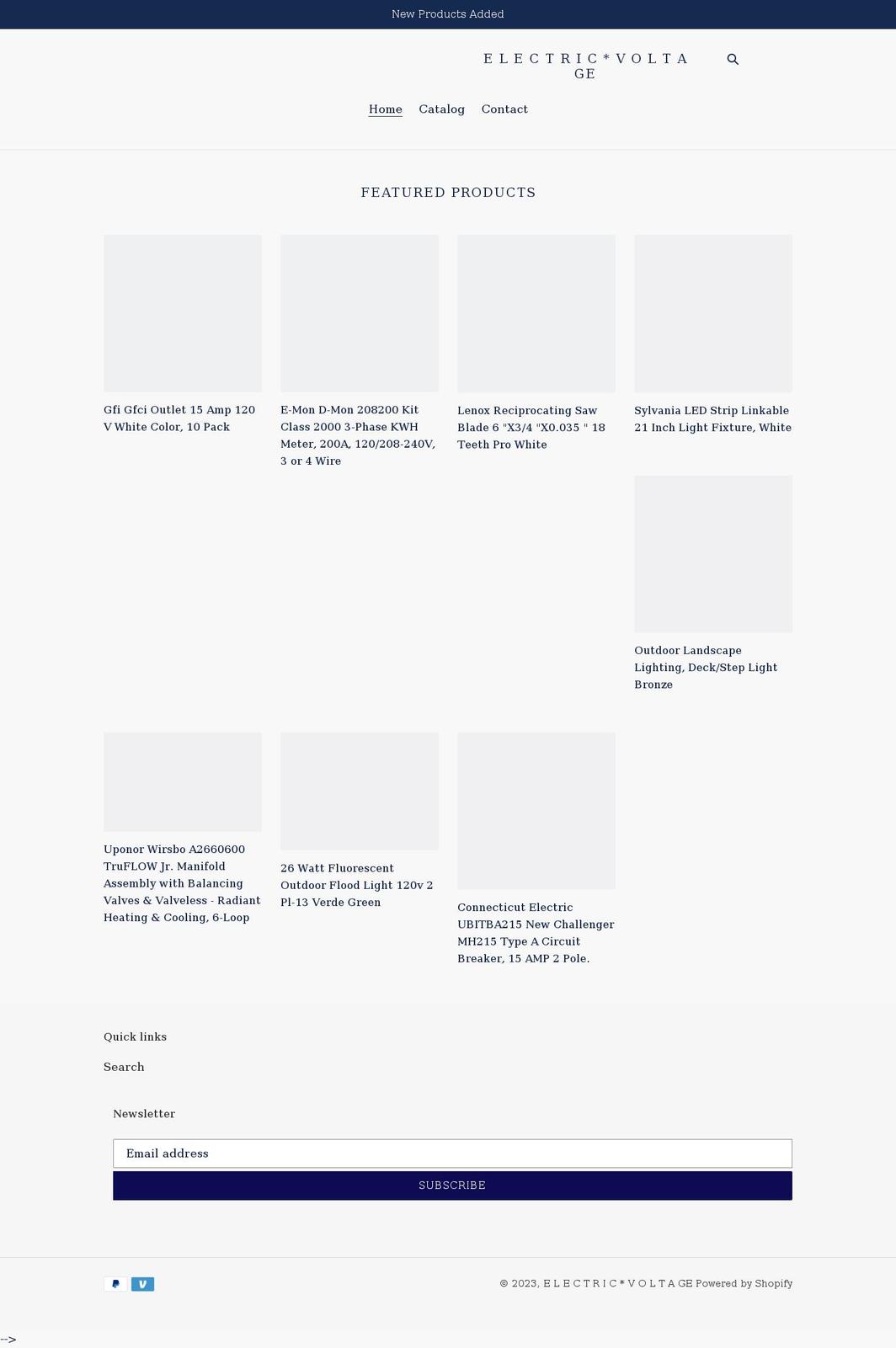 electricvoltage.com shopify website screenshot