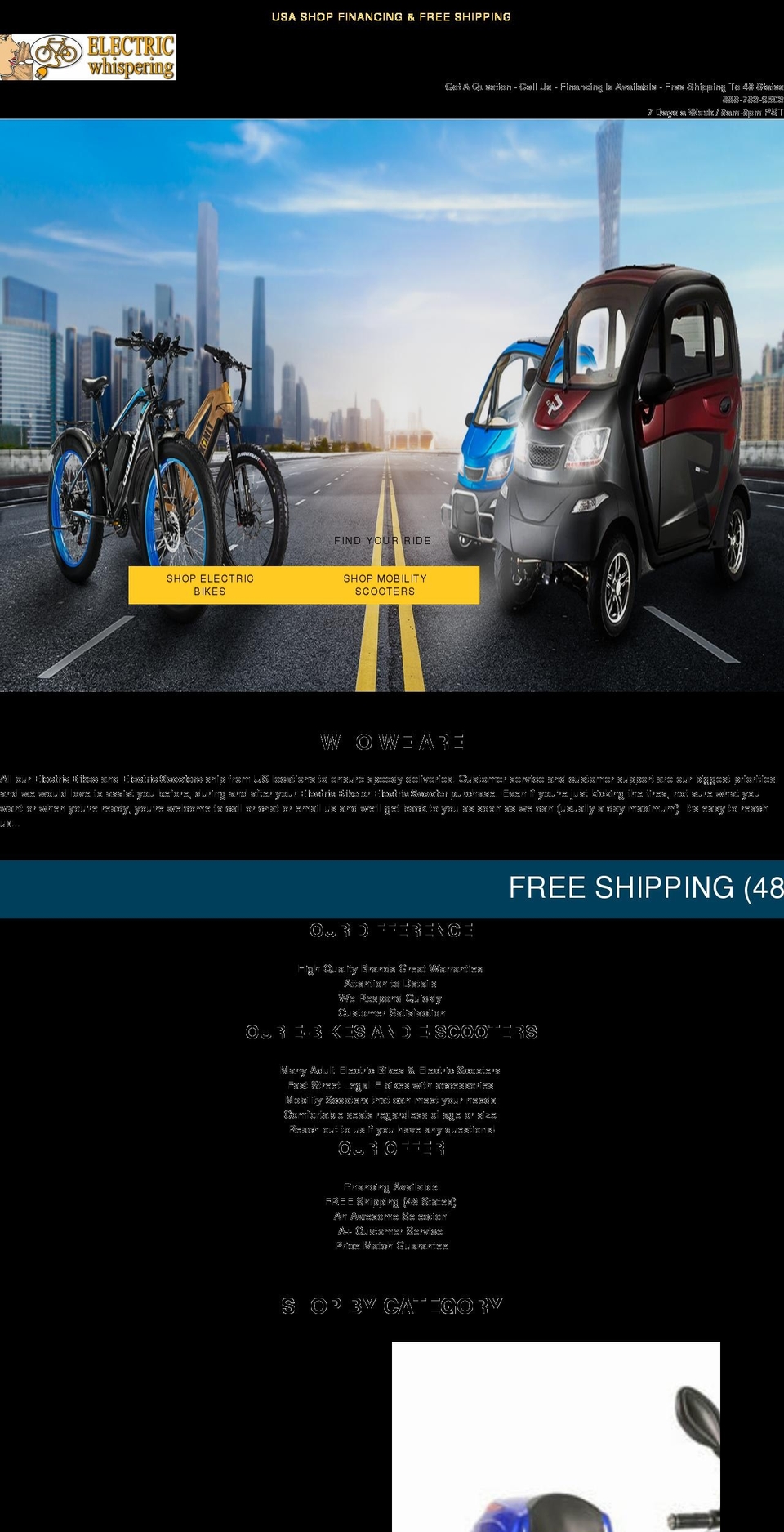 electricwhispering.com shopify website screenshot