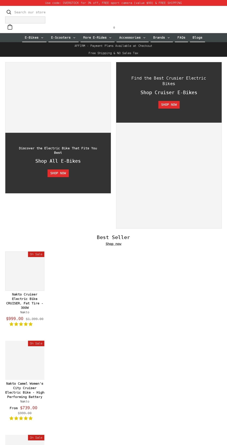 electriczip.com shopify website screenshot