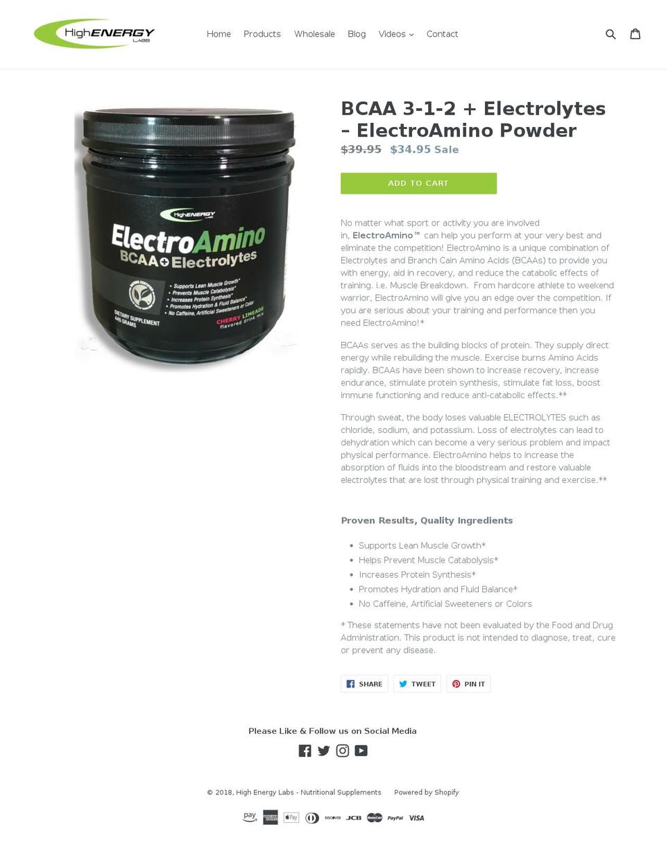 electroamino.com — Shopify storefront screenshot