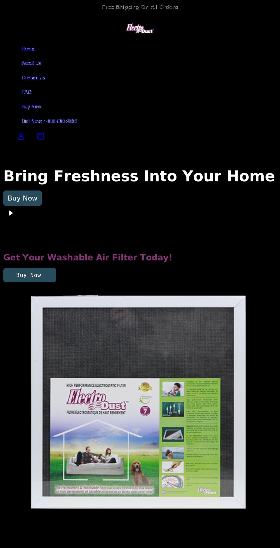 electrodust.com shopify website screenshot