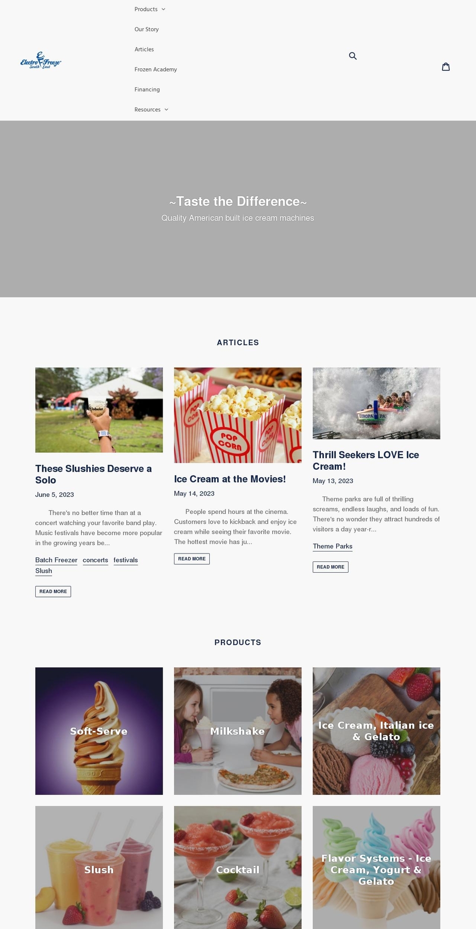 electrofreezese.com shopify website screenshot