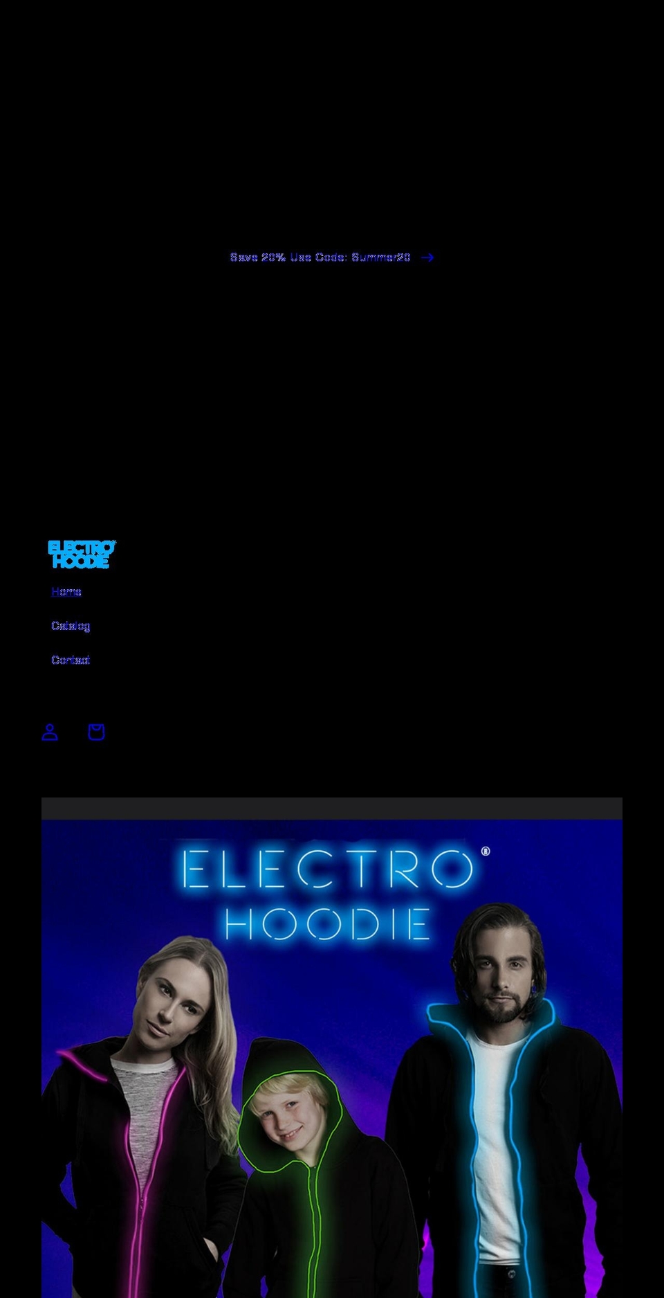 electrohoodie.net shopify website screenshot