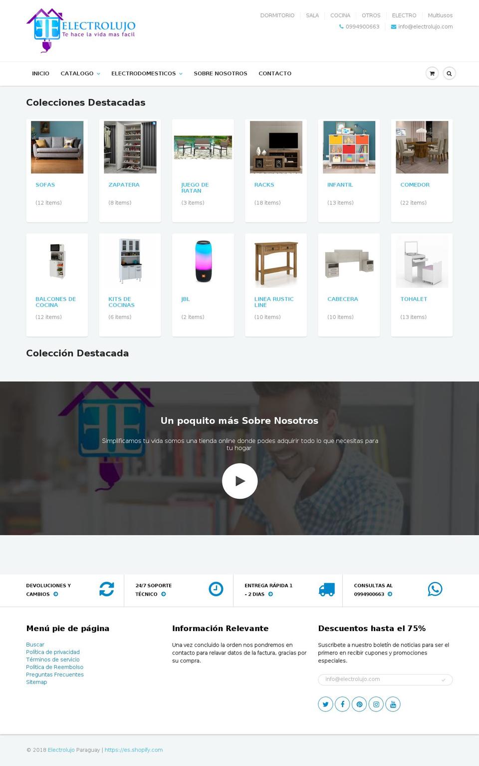 electrolujo.com — Shopify storefront screenshot