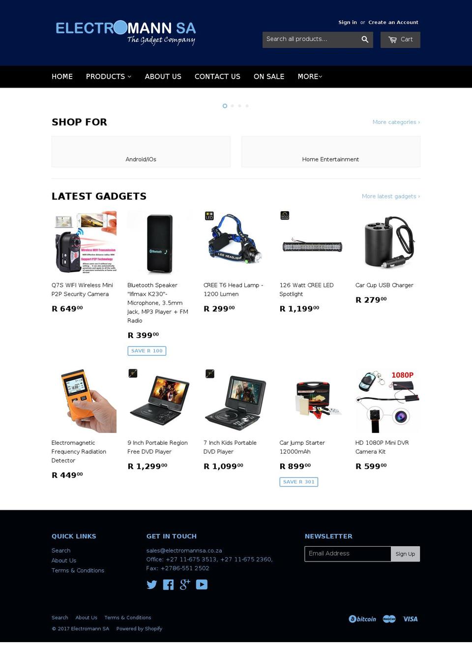 electromann.com shopify website screenshot