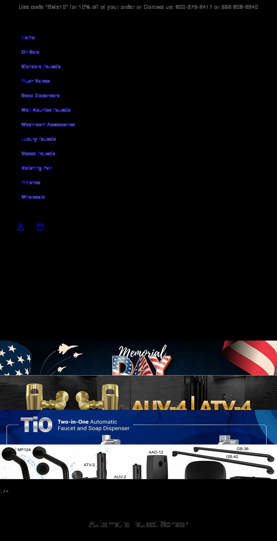 electronicfaucet.com shopify website screenshot