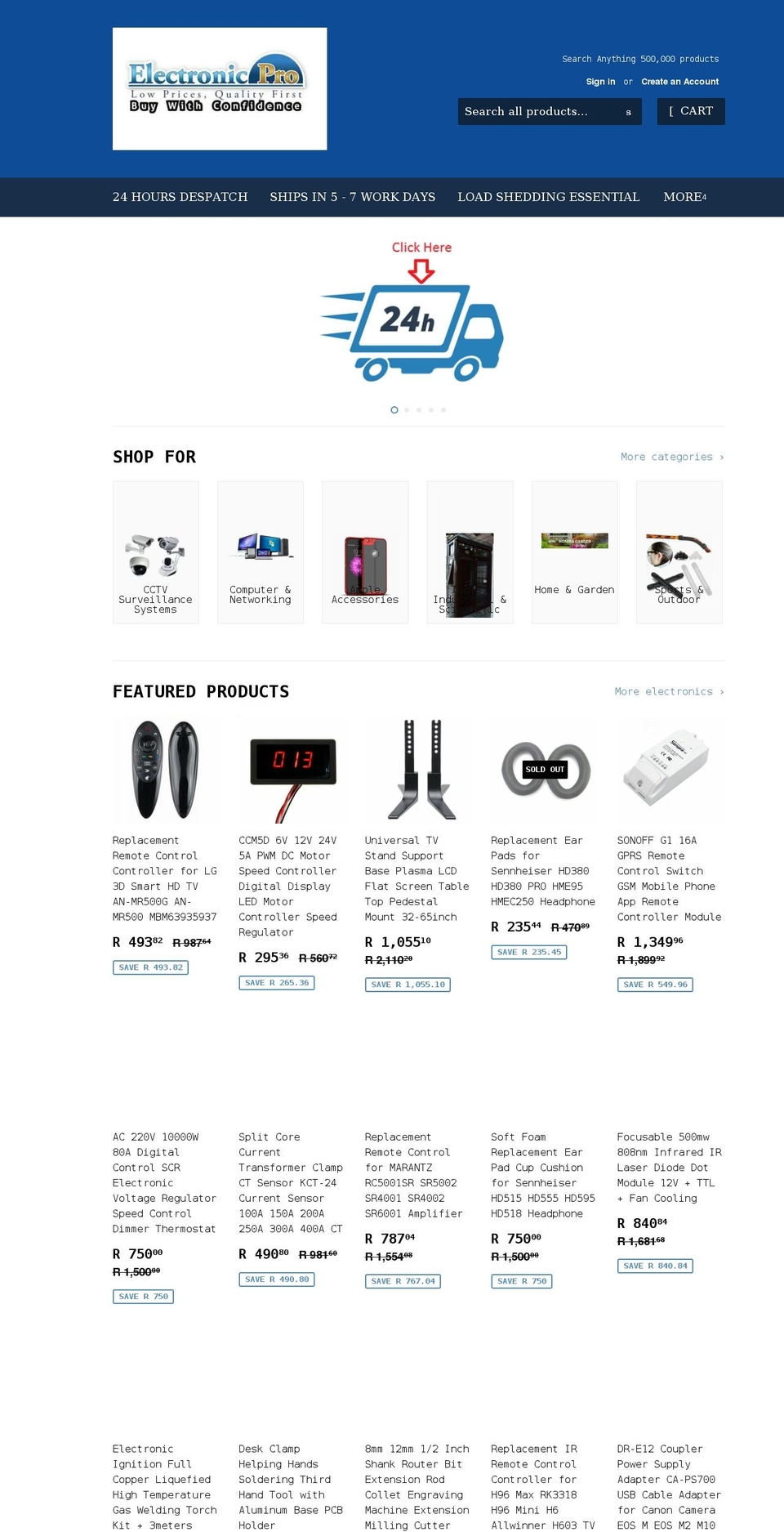 electronicpro.co.za shopify website screenshot