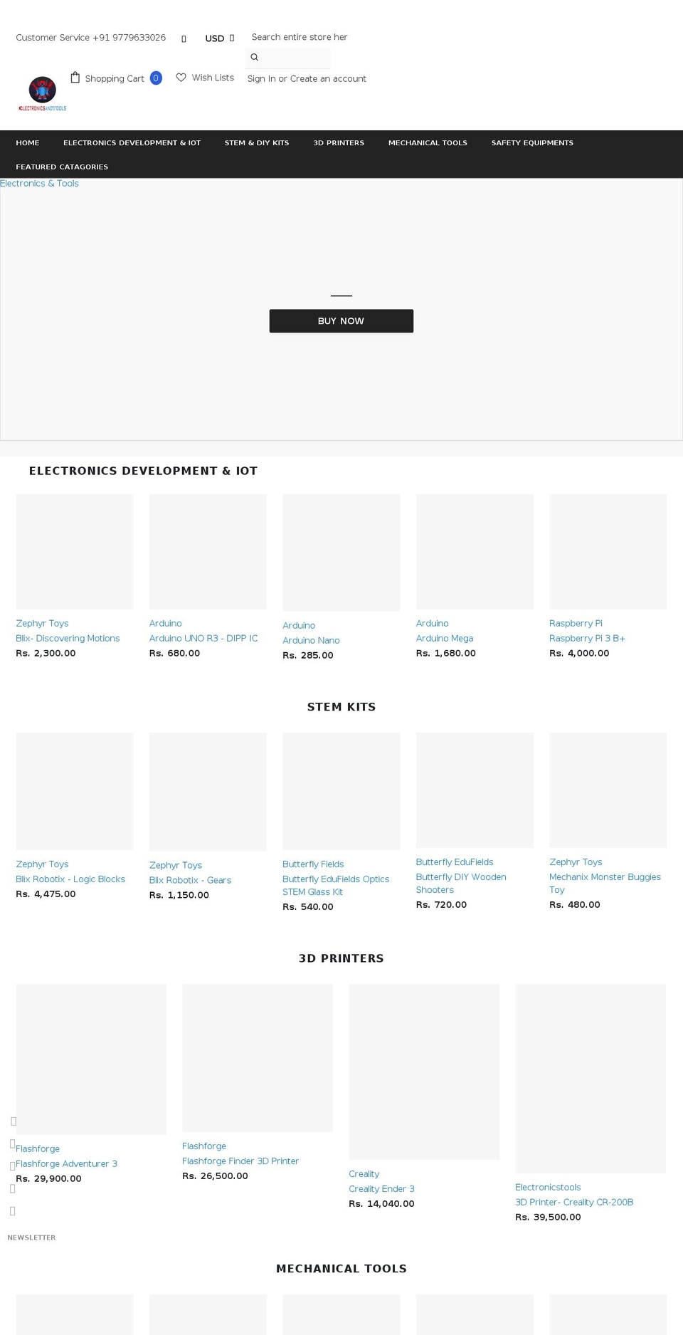 electronicsandtools.com shopify website screenshot