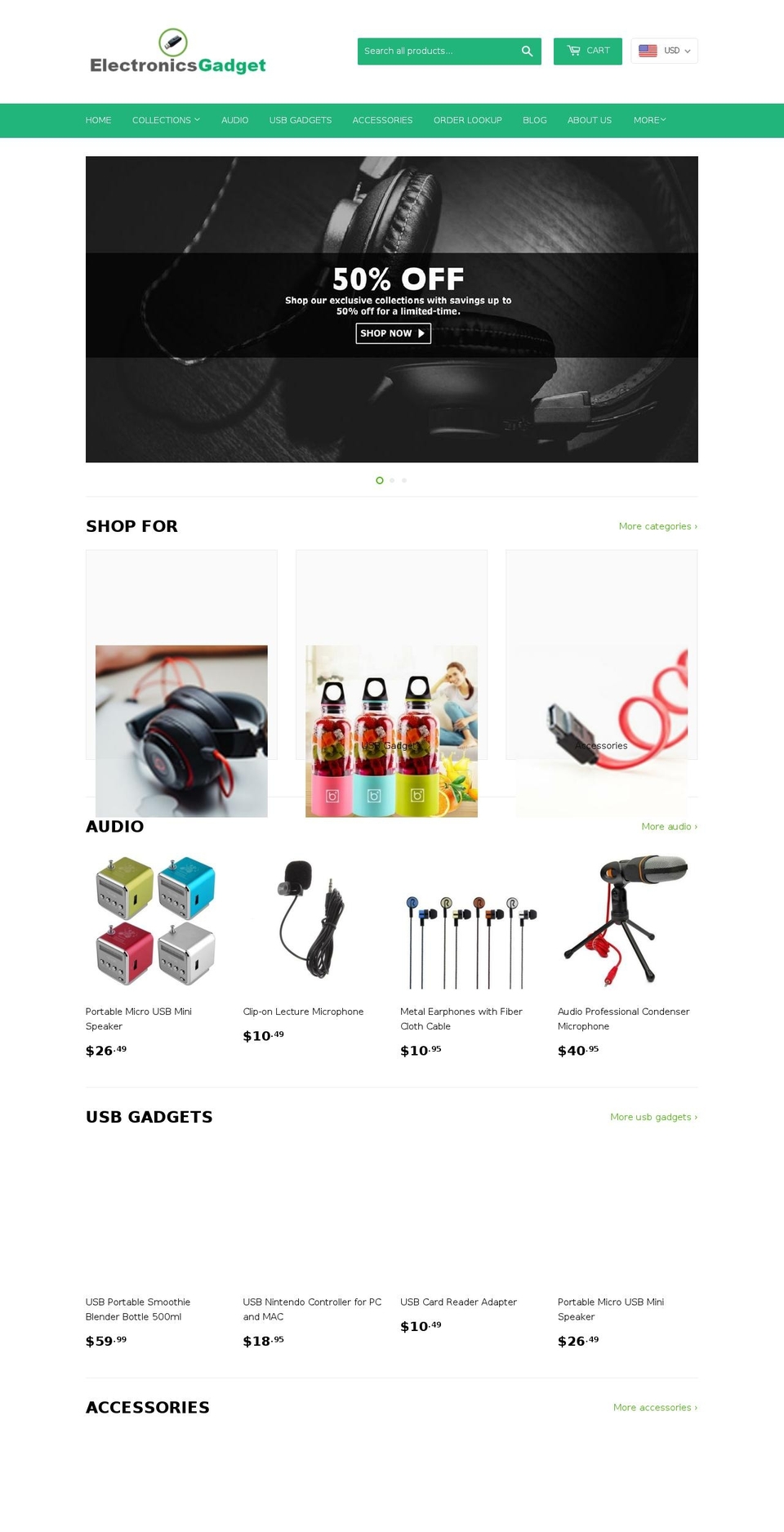 electronicsgadget.net shopify website screenshot