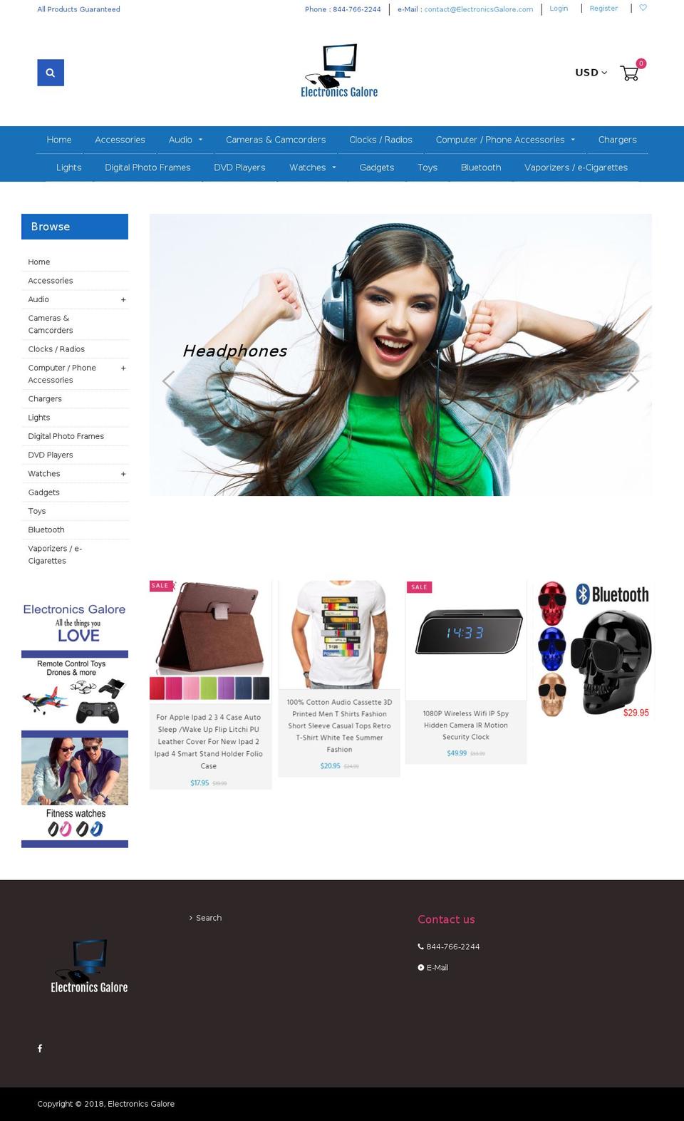 electronicsgalore.com — Shopify storefront screenshot