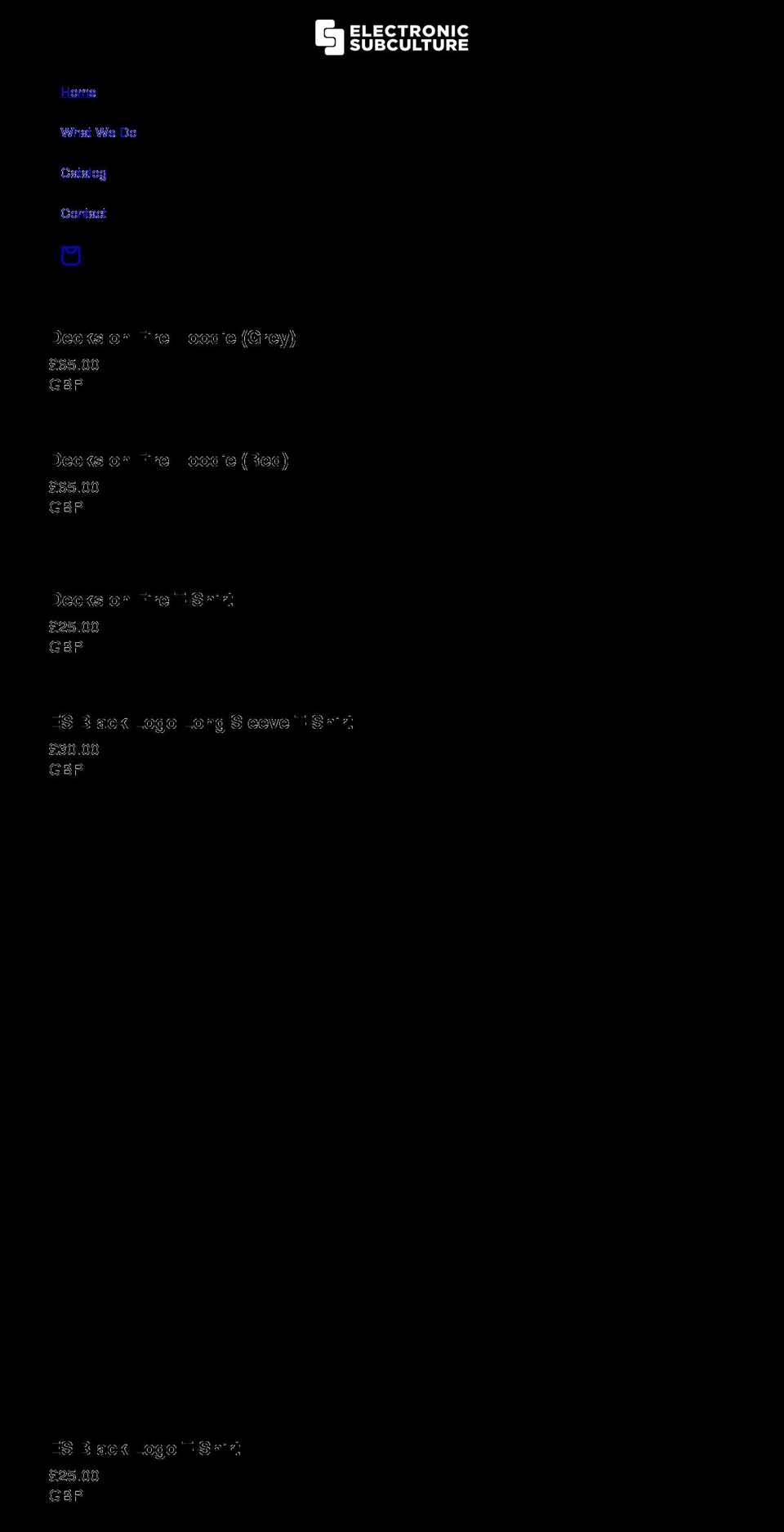 electronicsubcultureshop.com shopify website screenshot