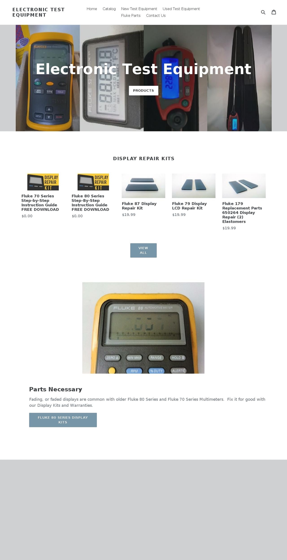 electronictest.equipment shopify website screenshot