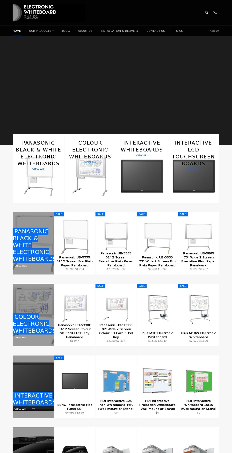 electronicwhiteboardsales.com shopify website screenshot