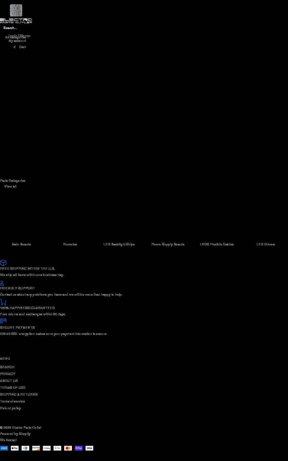 electropartsoutlet.com shopify website screenshot