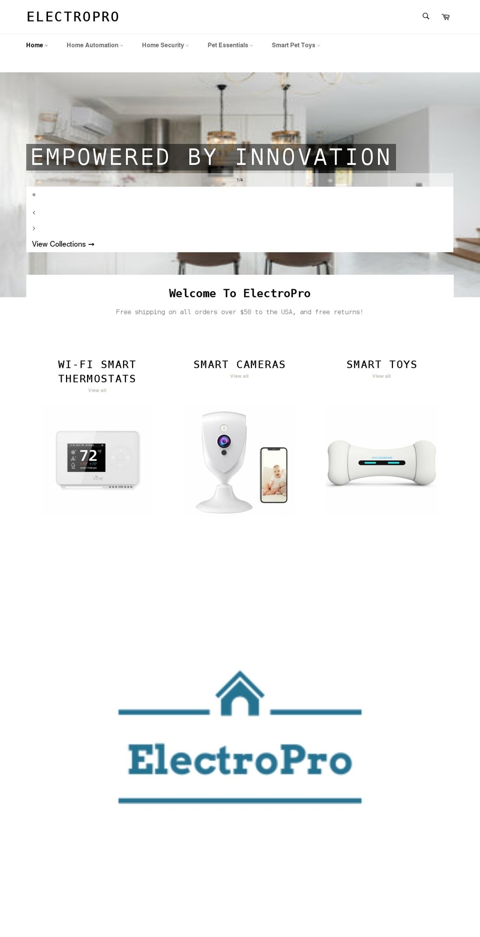 Dropshipusa updated Shopify theme site example electropro.shop