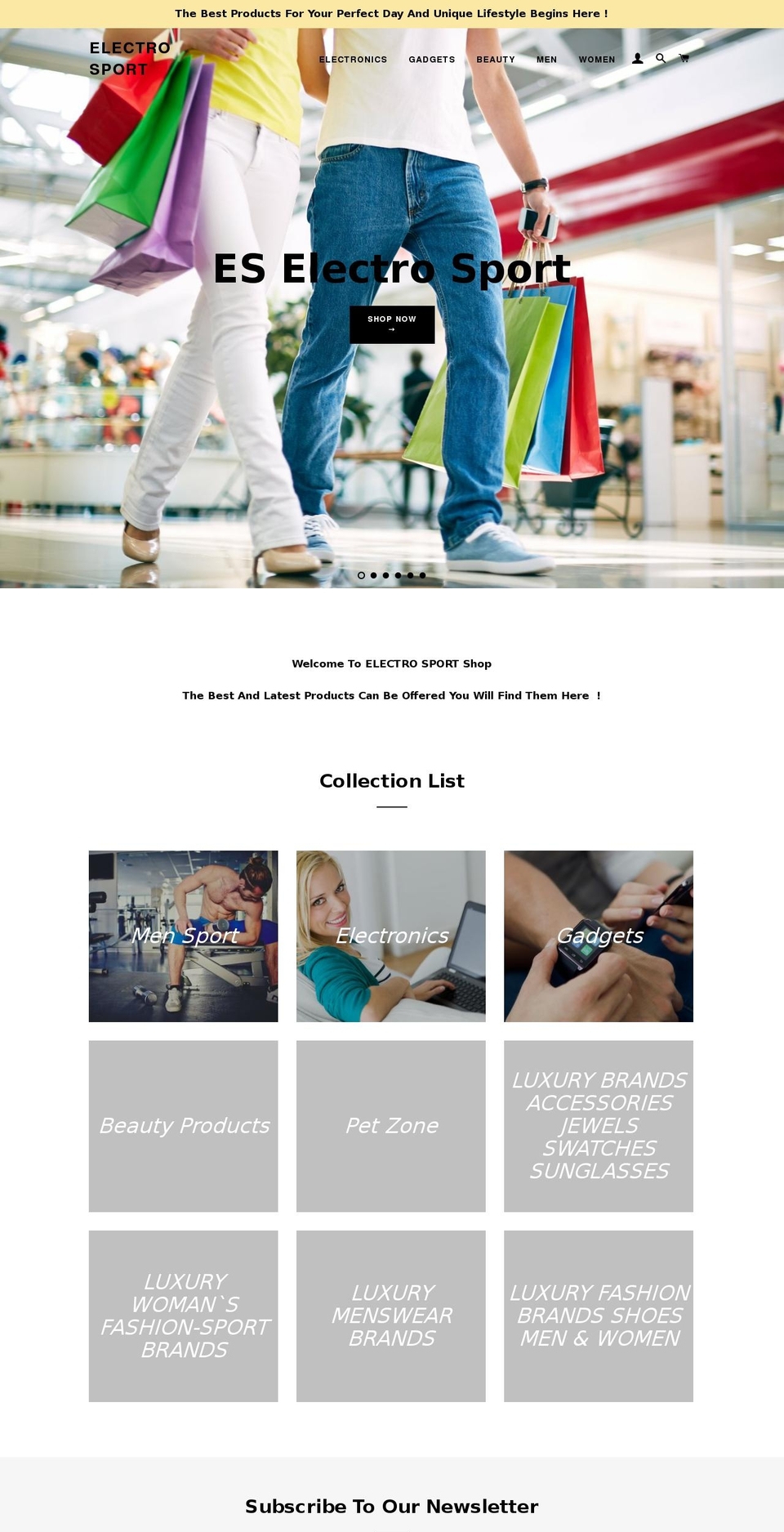 electrosportshop.com — Shopify storefront screenshot