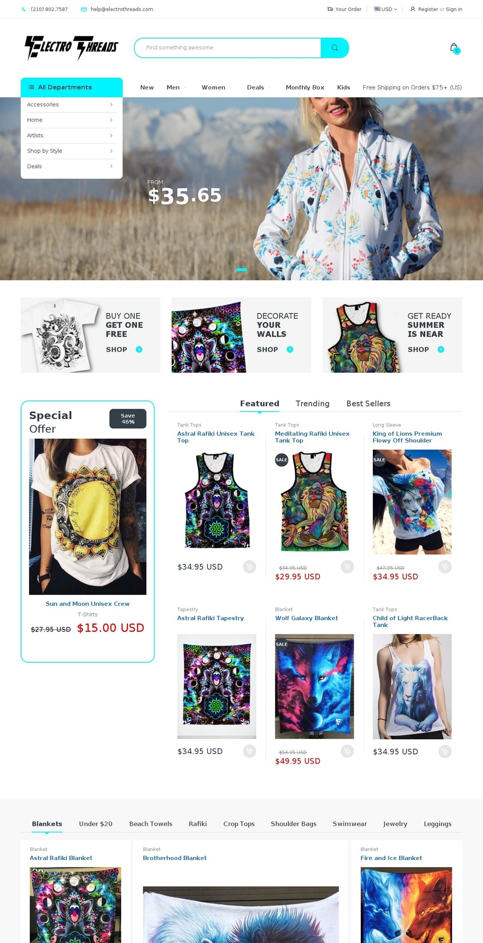 electrothreads.com shopify website screenshot