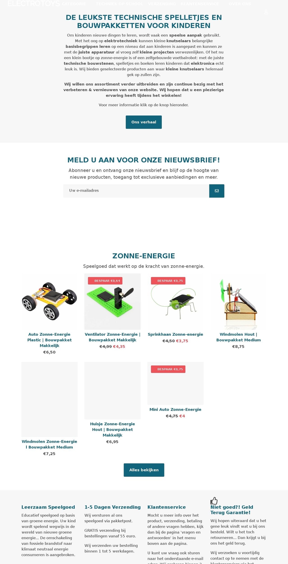 electrotoys.nl shopify website screenshot