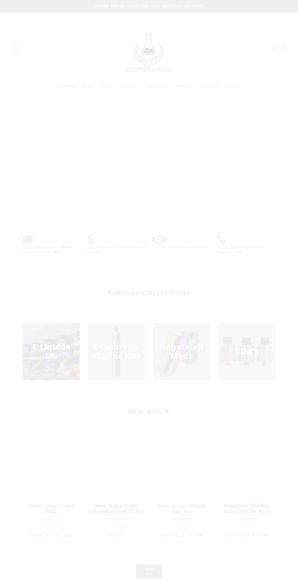 electrovape.com — Shopify storefront screenshot